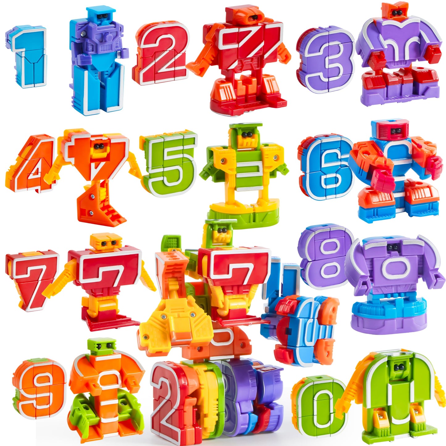 JOYIN 10PCS Number Bots – Educational Action Figure Learning Toys, Fun Birthday & Christmas Gifts for Kids Boys & Girls Ages 3–6