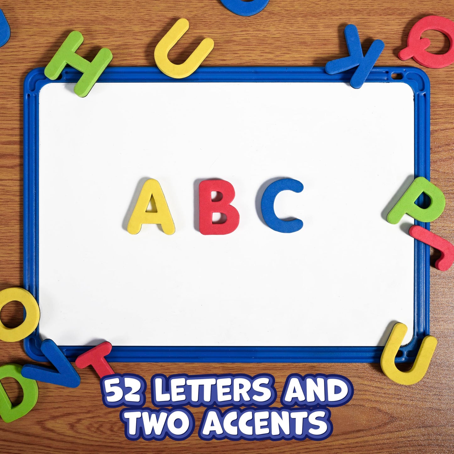 READY 2 LEARN Magnetic Alphabet – 52 Foam Uppercase Letter Magnets for Kids, Classroom, Fridge & Whiteboard Learning Tools