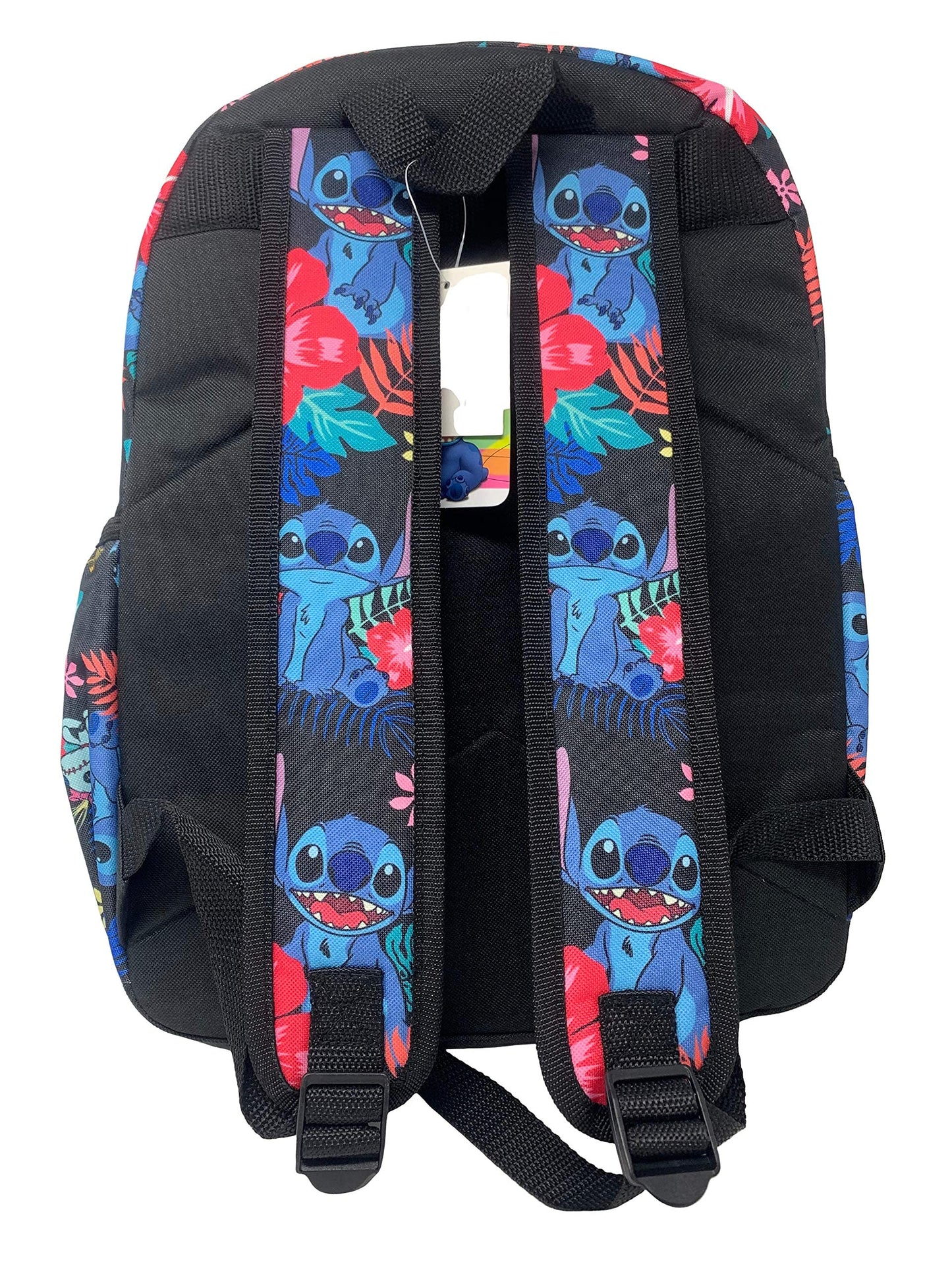 Disney Lilo and Stitch Allover Print Black 16 inch Girls Large School Backpack-black