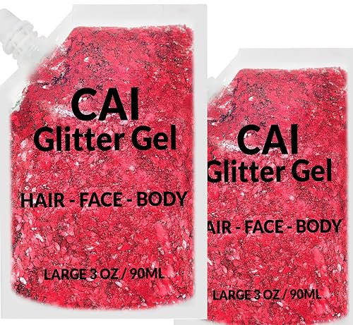 Face, Body & Hair Glitter Gel - Halloween Glitter for Kids and Women - 3 Oz Cosmetic-Grade Gel w/Moon & Stars for Festivals & Halloween Party, Easy