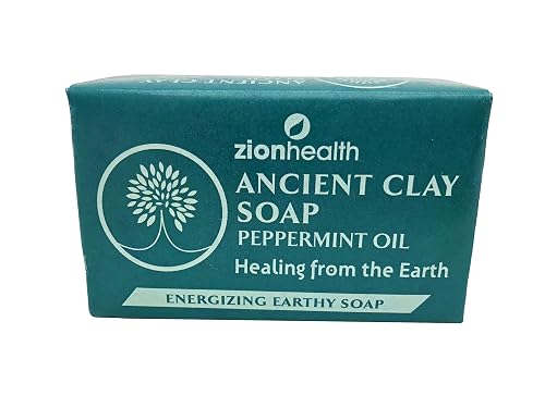 Zion Health Ancient Clay Soap Peppermint Oil 6 oz, 170g