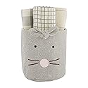 Mud Pie Easter Bunny Bucket Towel Set, Gray, 4.25" x 4.75"
