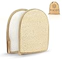 Premium Exfoliating Loofah Glove Pad Body Scrubber. Our Mitt Gloves are Made of Natural Egyptian Shower Loufa Sponge That Gets You Clean, Not Just