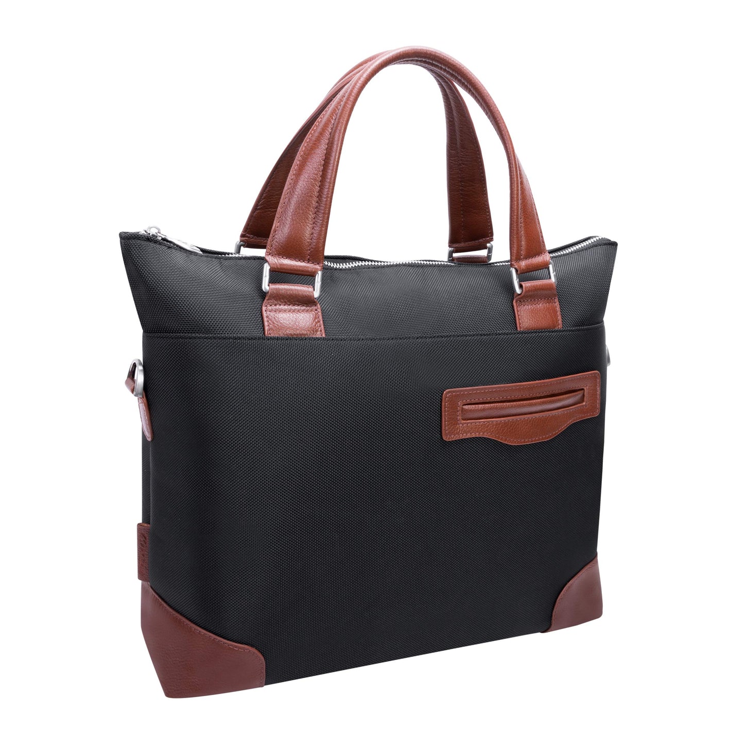 McKleinUSA EASTWARD, 1680D Ballistic Nylon with Leather Trim, 15" Nylon, Two-Tone, Laptop & Tablet Briefcase, Black (78395)
