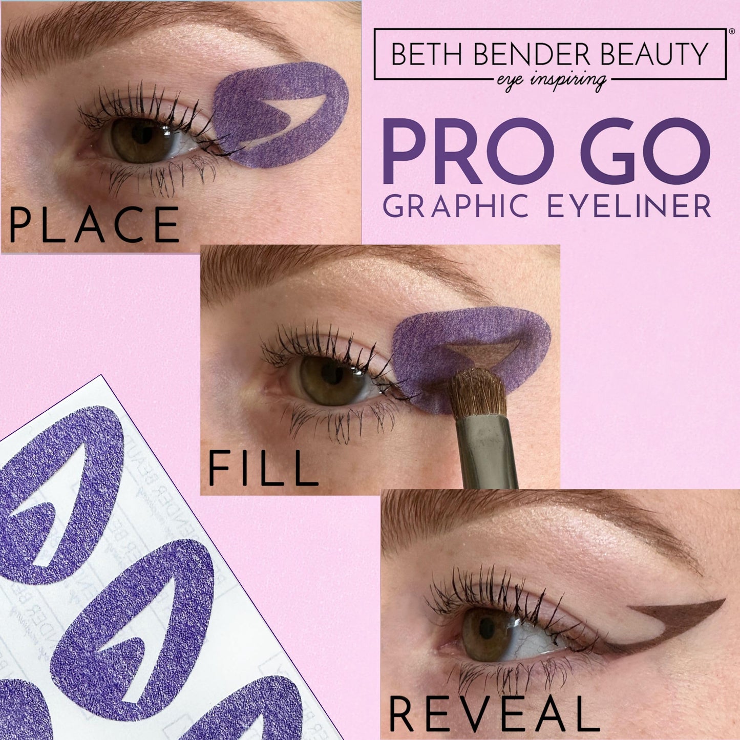 Beth Bender Beauty Pro Go Graphic Eyeliner Stencil - Stylish Eyeliner Stencils - Achieve the Perfect Winged Liner