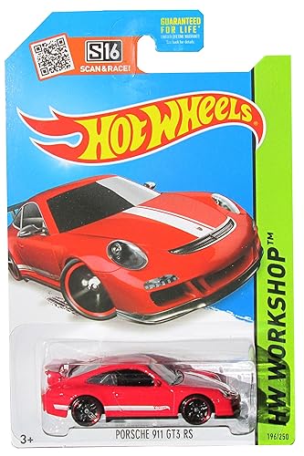 Hot Wheels Porsche 911 GT3 RS 196/250, Red, 1:64 Scale, 6 Inch Car, Children (Unisex), Male