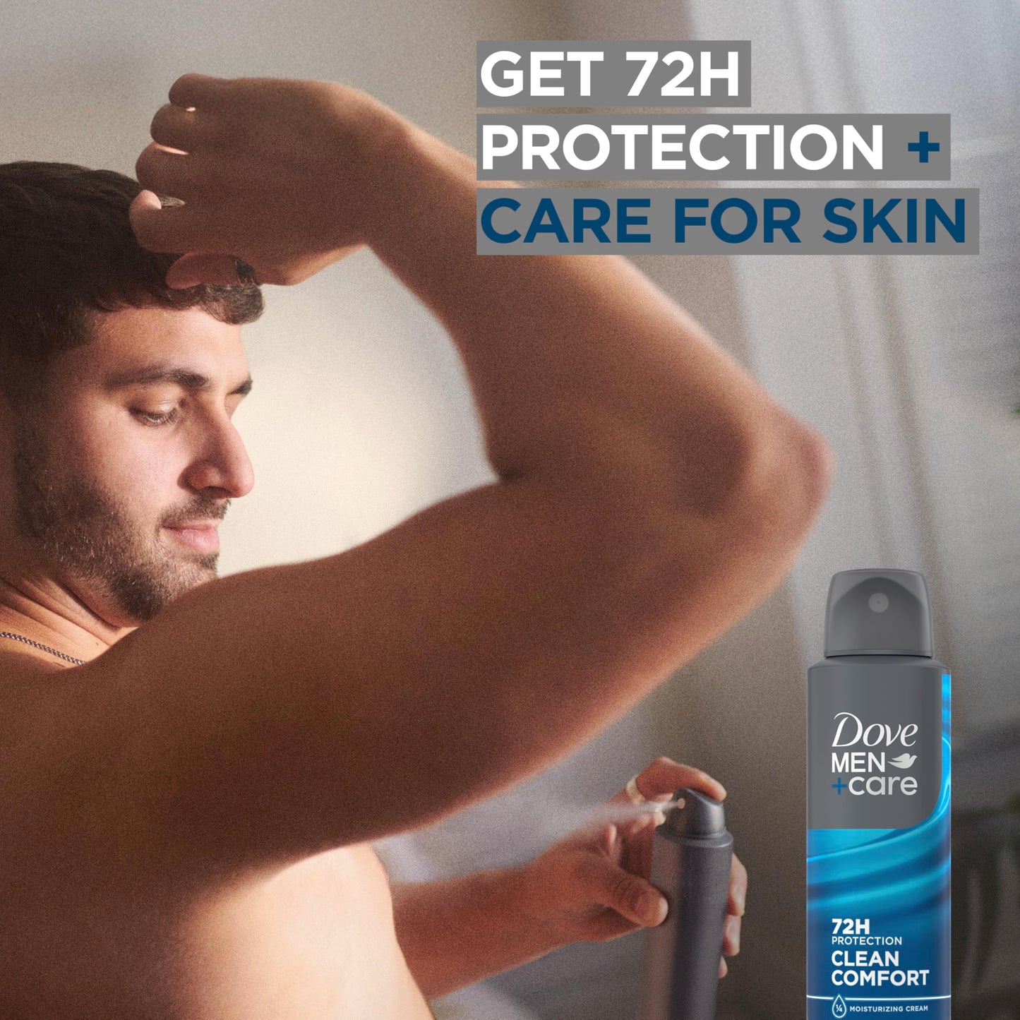 Dove Men+Care Antiperspirant Deodorant Dry Spray Clean Comfort For Men 72-hour Sweat and Odor Protection with Triple Defense Technology, 3.8 Ounce