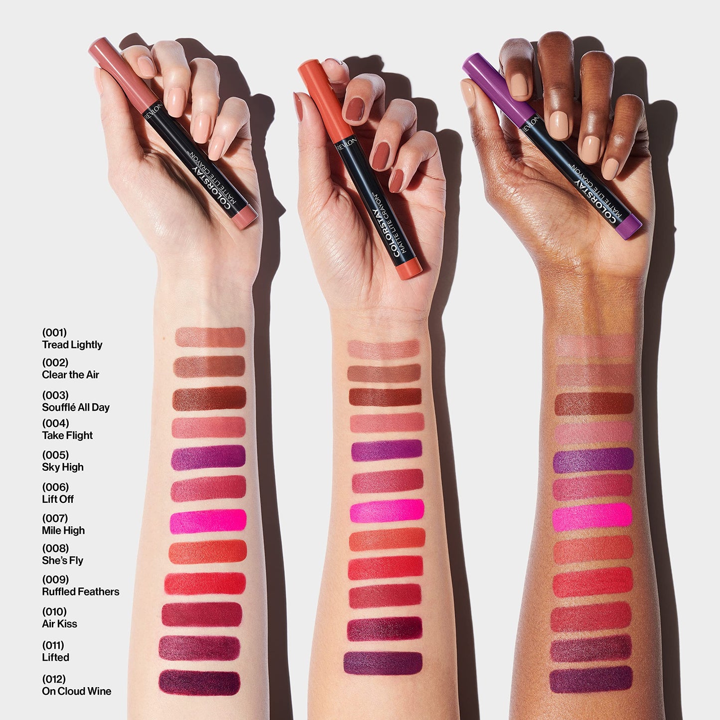 REVLON ColorStay Matte Lite Crayon Lipstick with Built-in Sharpener, Smudge-proof, Water-Resistant Non-Drying Lipcolor, 006 Lift Off, 0.049 oz