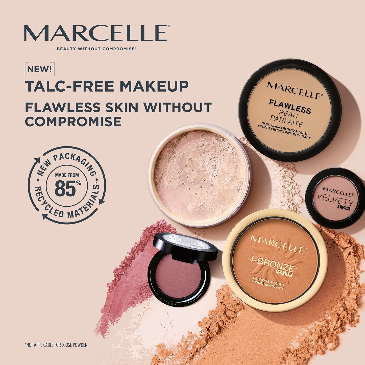 Marcelle Loose Setting Face Powder, Medium Translucent, Talc-Free, Mattifying, Natural & Smooth Finish, Flawless Complexion, Long-Lasting