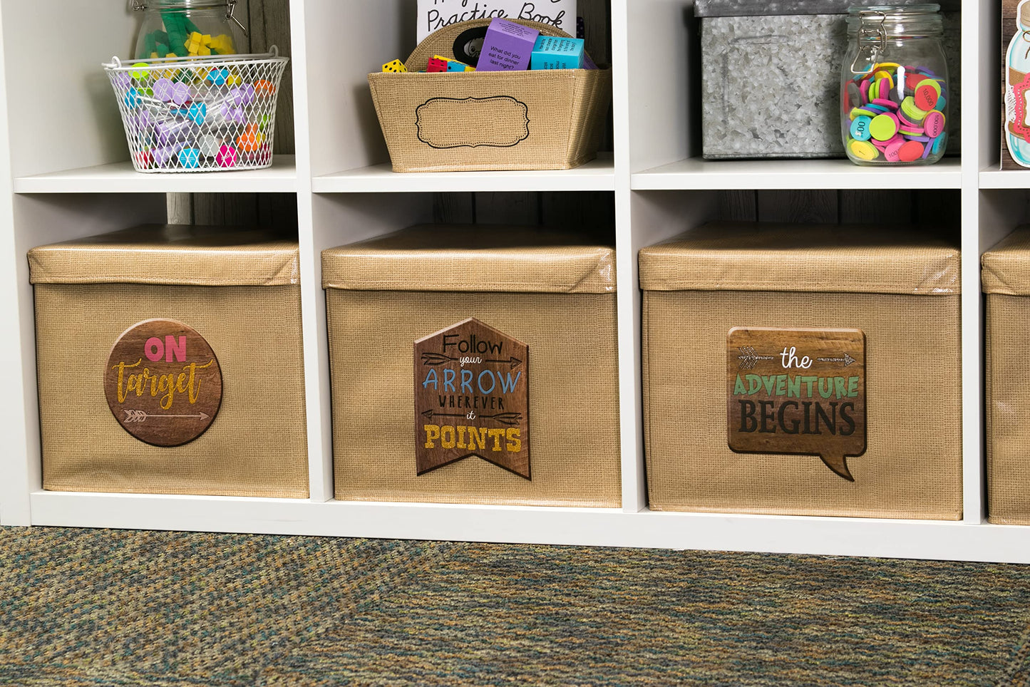 Teacher Created Resources Burlap Storage Caddy