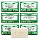 Dr. Bronner's - Pure-Castile Magic Bar Soap (Almond, 5 oz, 6-Pack) - Made with Regenerative Organic Certified Oils- For Face, Body & Hair, Gentle