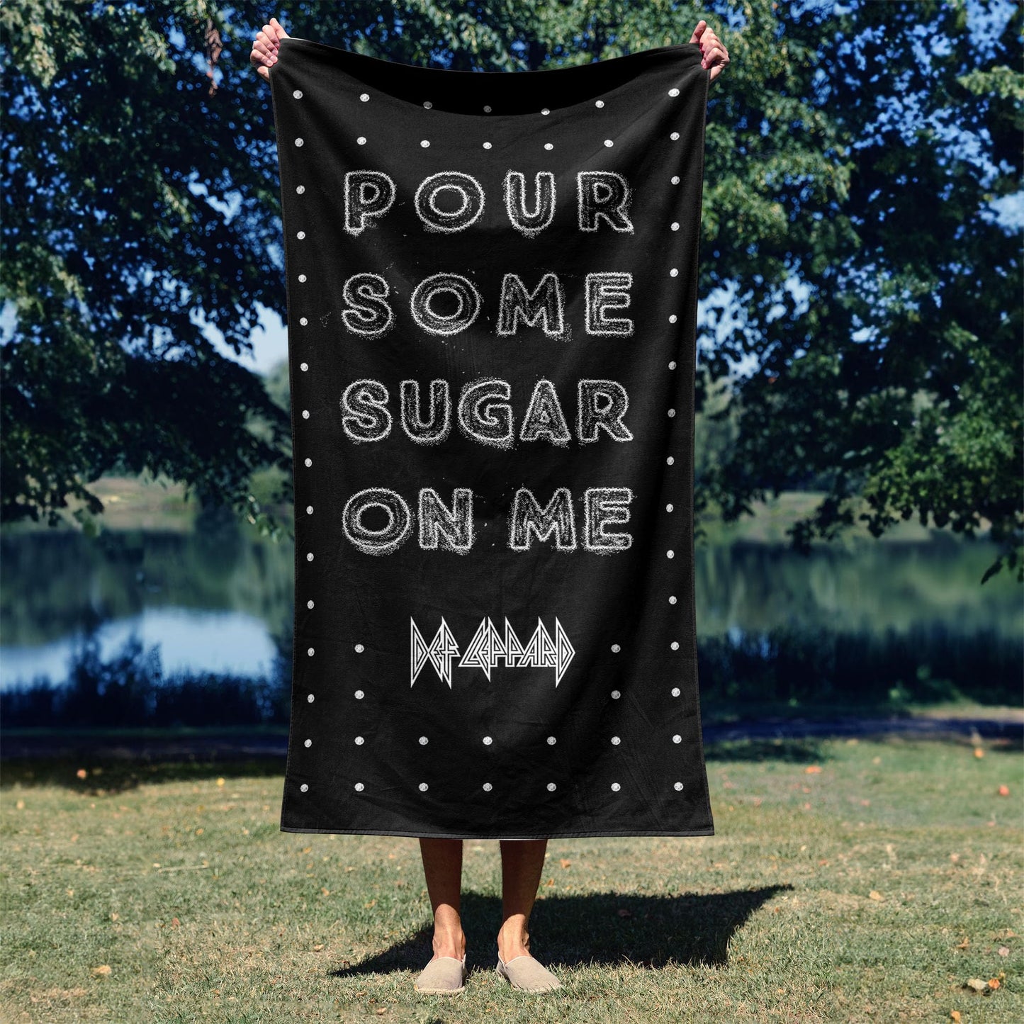 Northwest Def Leppard Sugar Beach Towel, Rock and Roll Pool and Bath Towel, Soft and Absorbent, Quick Dry, 30 x 60 inches