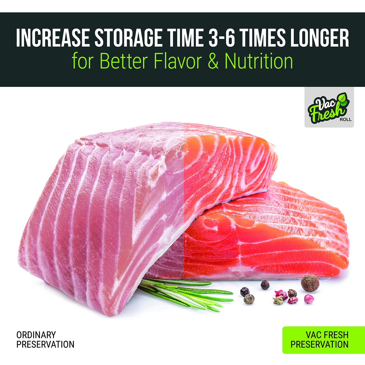 Vac Fresh Food Vacuum Seal Rolls (15" x 50', 3 Rolls) 3.5mil Embossed Food Storage Bags, Vacuum Seal Bags for Meal Prep, Sous Vide Bags for Cooking…