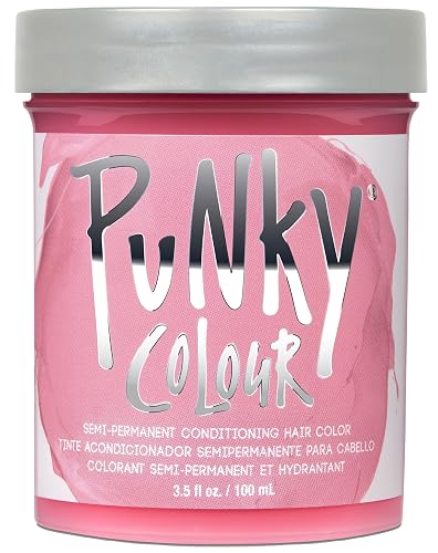 Punky Cotton Candy Semi Permanent Hair Color - Vegan & Cruelty-Free Conditioning Vibrant Pink Hair Dye, Lasts Up to 35 Washes, 3.5 fl oz