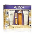 Elizabeth Taylor White Diamonds 4-Piece Set for Women (3.3 Oz Eau De Toilette Spray, 0.33 Oz Eau De Toilette, Body Lotion, Body Wash)