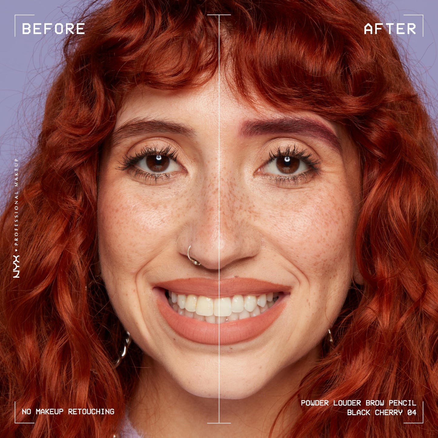 NYX PROFESSIONAL MAKEUP Powder Louder Eyebrow Pencil, Brow Pencil with Buildable Volume For Up To 12HR Wear, Vegan Formula - Black Cherry