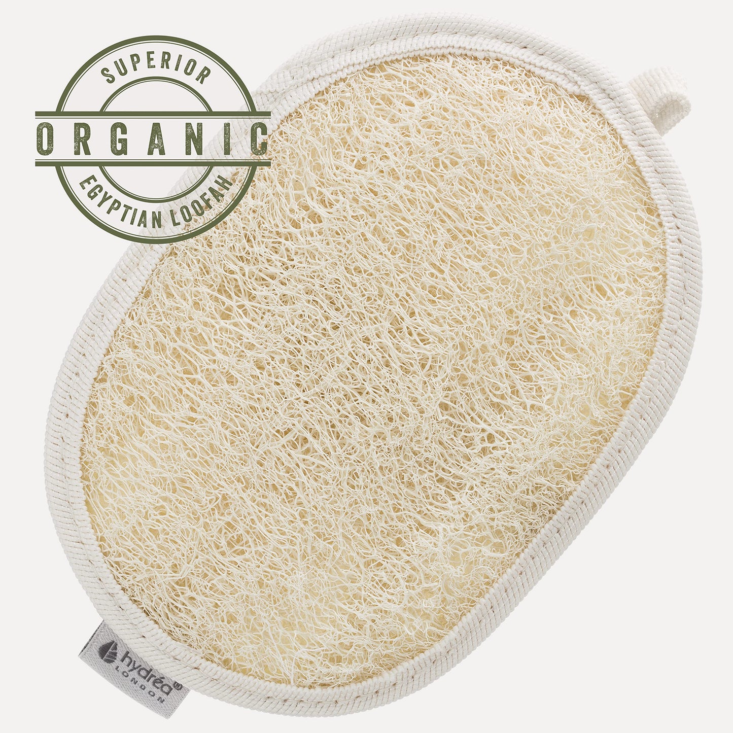 Hydréa London Organic Egyptian Loofah Luxury Exfoliating Body Pad Natural Quality Spa Bodycare for Bath Shower