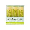 ZAMBEEZI Organic, Fair Trade Beeswax Lip Balm - Lemongrass 3 Pack - Ethically Sourced