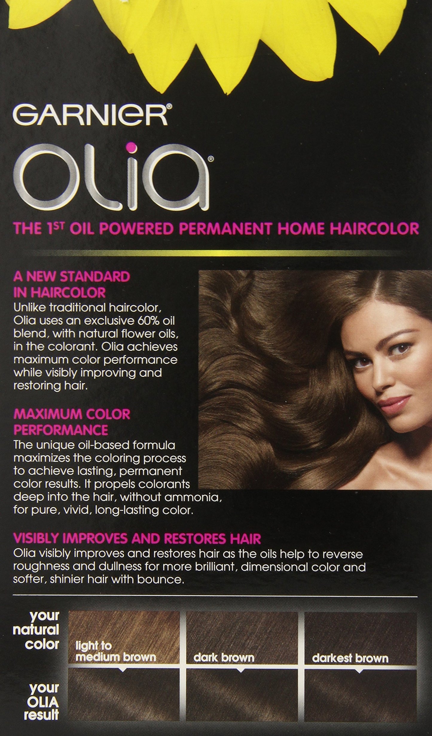 Garnier Olia Ammonia-Free Brilliant Color Oil-Rich Permanent Hair Color, 5.0 Medium Brown Hair Dye