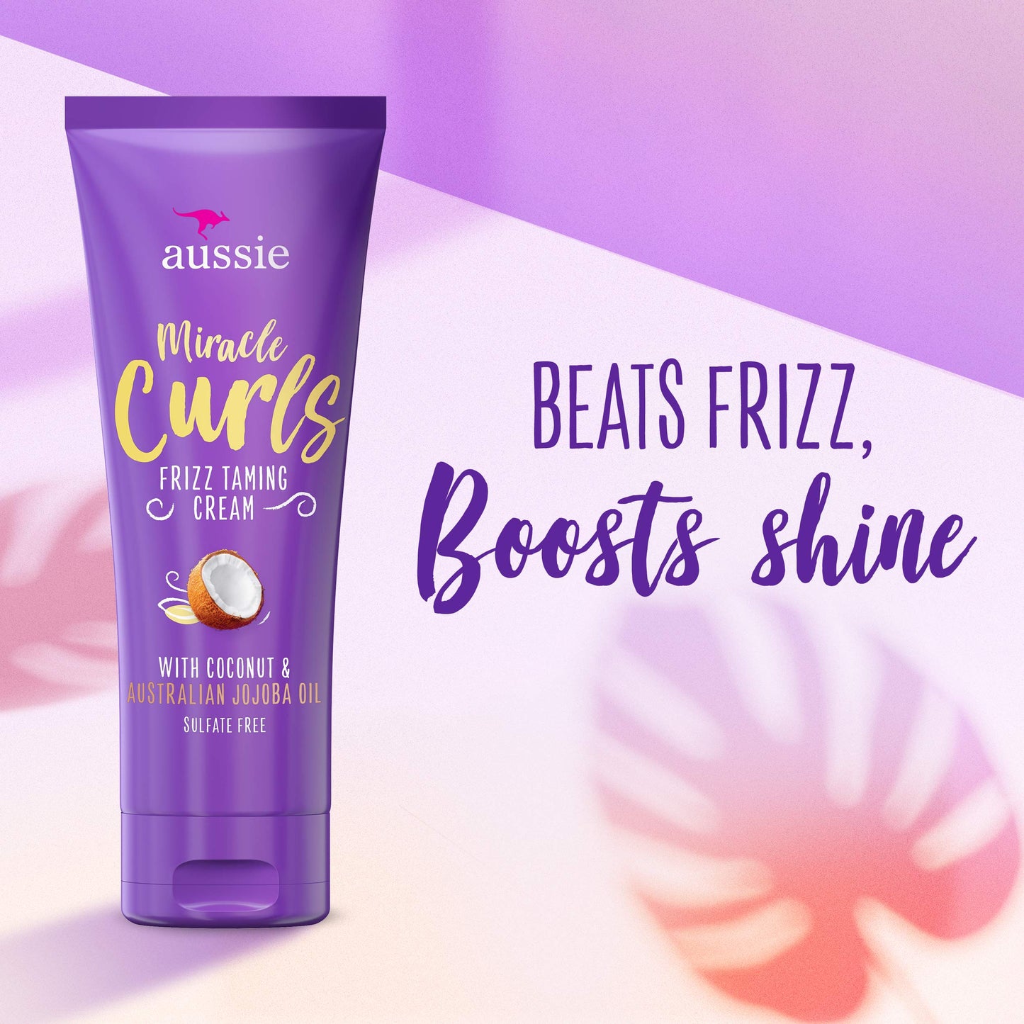 Aussie Miracle Curls Frizz Taming Curl Cream With Coconut & Jojoba Oil, 6.8 oz