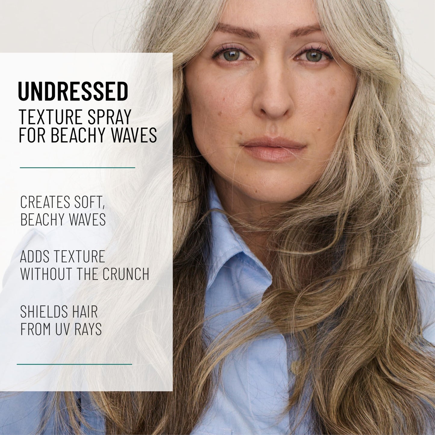 Hairstory Undressed - Salt Free Texturizing Spray for Beach Waves, UV Protection Hair Spray, Adds Volume and Texture, All Hair Types