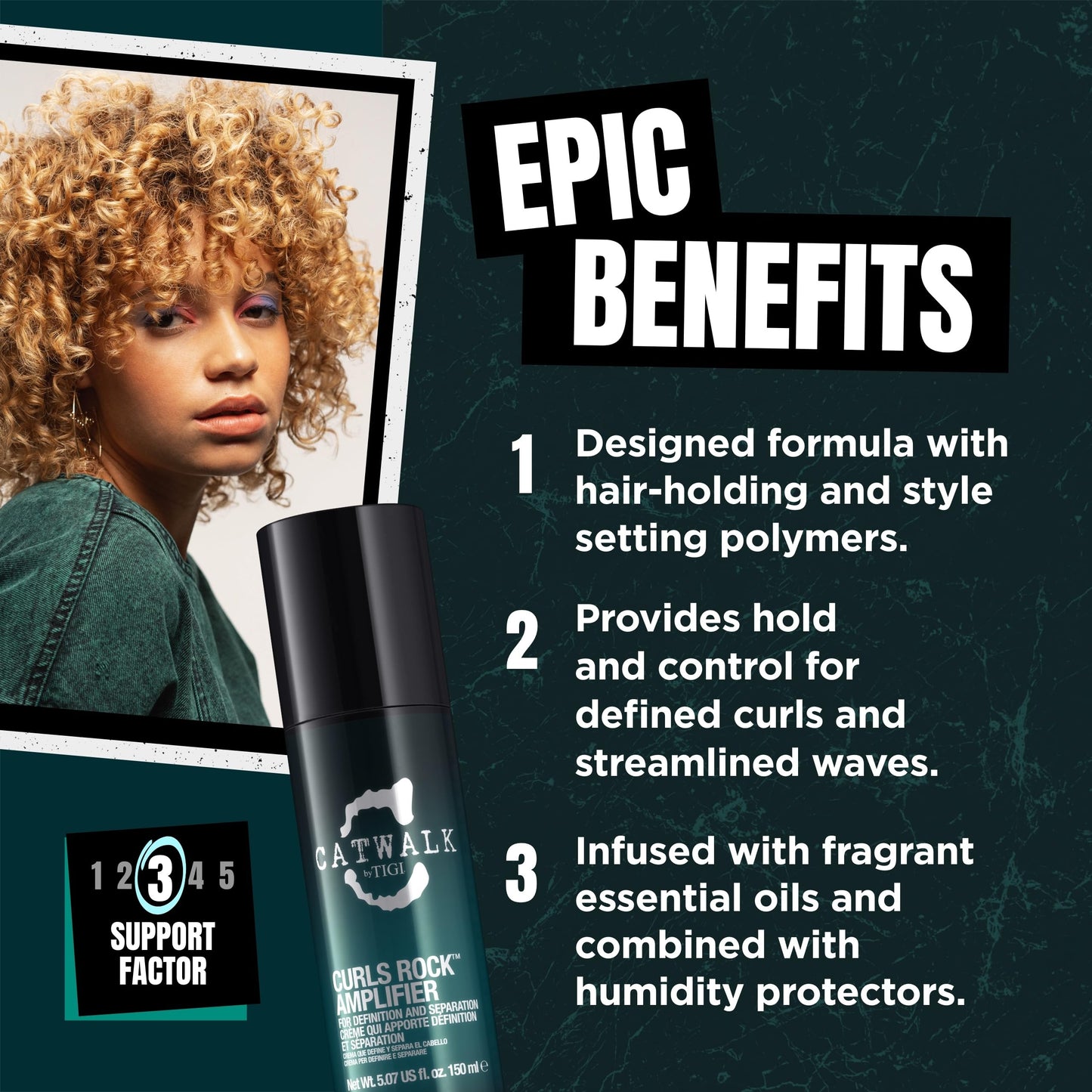 Catwalk Curls Rock Amplifier Shaping Cream by TIGI 2-Pack - Curl Cream for Defining Wavy, Curly Hair - Flexible Hold, Frizz Control + Anti-Humidity