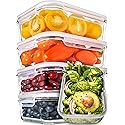 PrepNaturals 5 Pack 30 Oz Glass Meal Prep Containers - Dishwasher Microwave Freezer Oven Safe - Glass Storage Containers with Lids (Multi-Compartment)