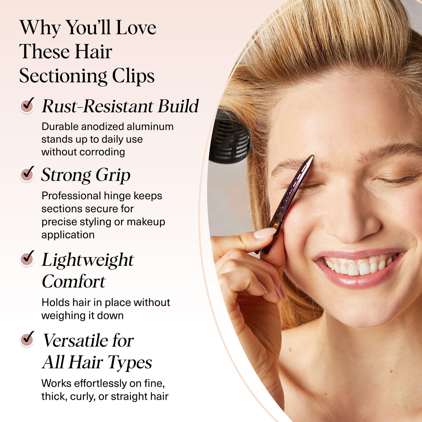 Kitsch Professional Alligator Clips for Hair Styling - 3.5" Aluminum Hair Sectioning Clips for Salon & Makeup Application | Lightweight for Stylists |