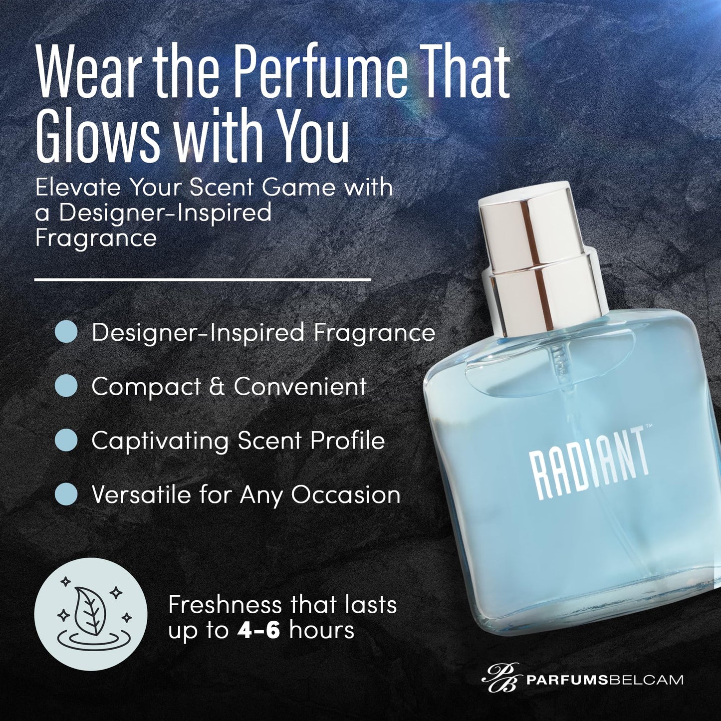 PB ParfumsBelcam Radiant Eau de Parfum for Women - Warm Oriental Vanilla Gourmand Perfume with Citrus, Chocolate & Caramel - Sweet Spicy Fragrance