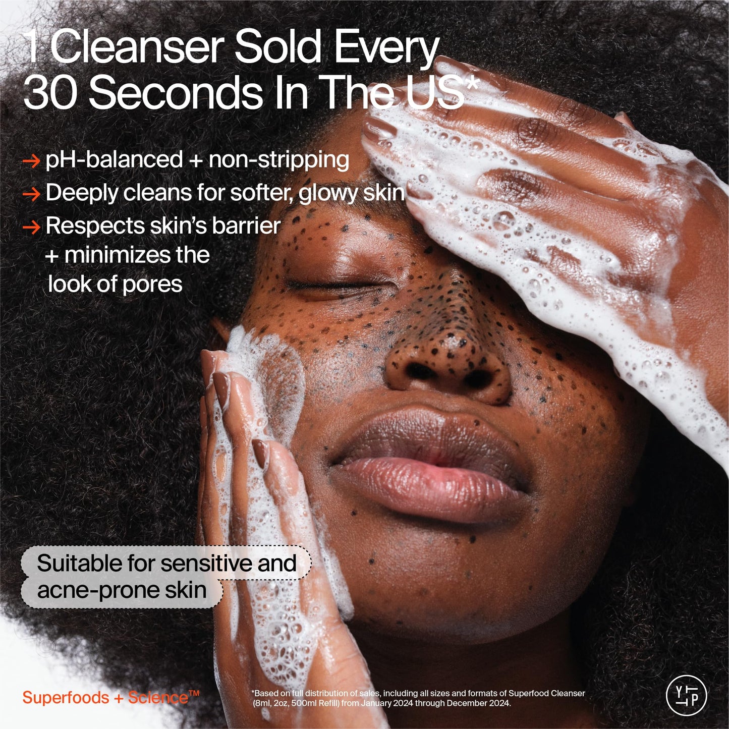 Youth To The People Superfood Facial Cleanser Travel - Kale + Green Tea Daily Face Wash, Gentle Makeup Remover, with Soothing Antioxidants for Glowing