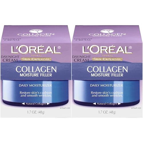 L'Oreal Paris Skincare Collagen Face Moisturizer, Day and Night Cream, Anti-Aging Face, Neck and Chest Cream to smooth skin and reduce wrinkles, 1.7