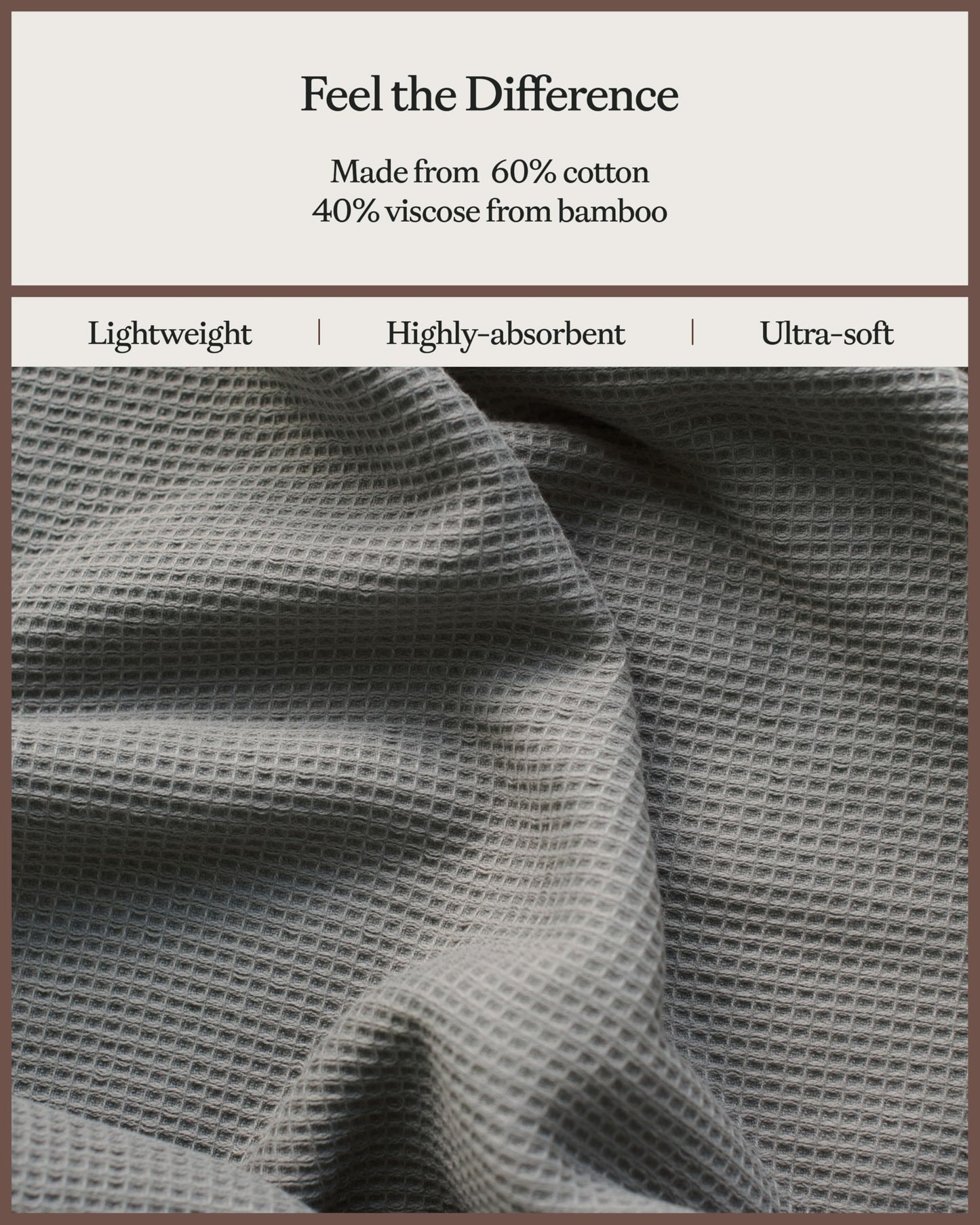 Cozy Earth Complete Waffle Bath Bundle - 60% Cotton 40% Viscose from Bamboo - Quick Dry & Ultra-Soft Waffle Weave Bath Towels - 4 Washcloths, 2 Hand…