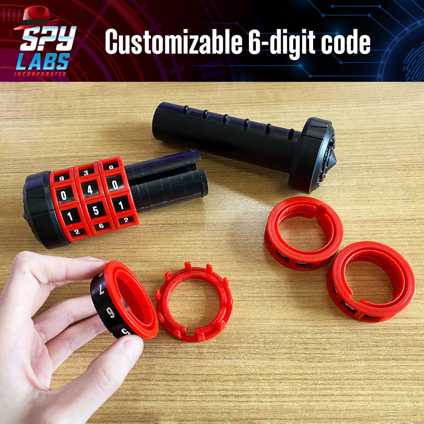 Thames & Kosmos Spy Labs Cryptic Puzzle Safe – Portable Vault to Hide Secrets & Evidence | Fun Detective Gadget for Young Investigators