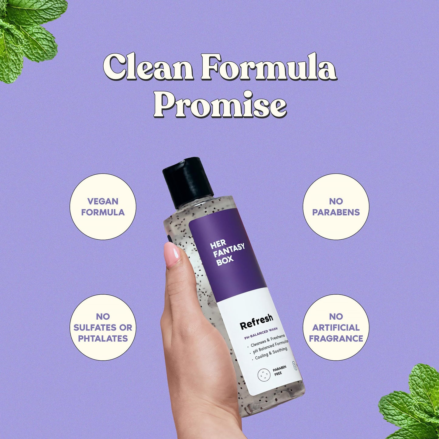 Her Fantasy Box | Refresh pH Balancing Shower Gel - Natural Feminine Hygiene Solution for Gentle Cleansing, Odor Control, and Skin Nourishment