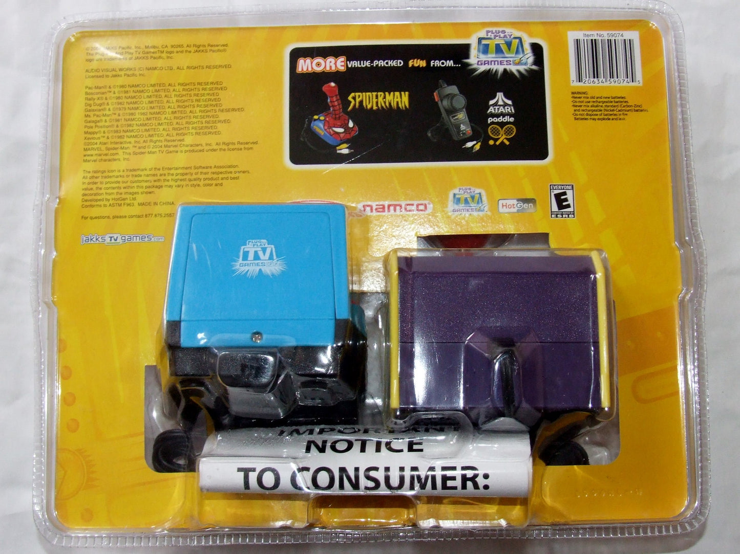 Namco Jakks Plug & Play TV Games Classics Combo Pack: Pac-Man & Ms. Pac-Man, 10 Arcade Classics