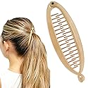 Camila Paris CP3133 4.5 inch French Banana Clip Hair Comb Classic Girls Updo Flexible Ponytail Holder Interlocking Banana Combs, Fashion Durable