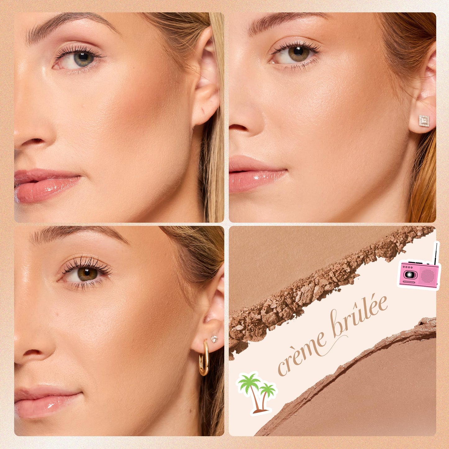 tarte macaron sculpt & bronze duo - 2-in-1 Cream + Baked Powder Bronzer, Contour Powder Face Makeup, Peptides and Hyaluronic Acid Hydrates & Plumps