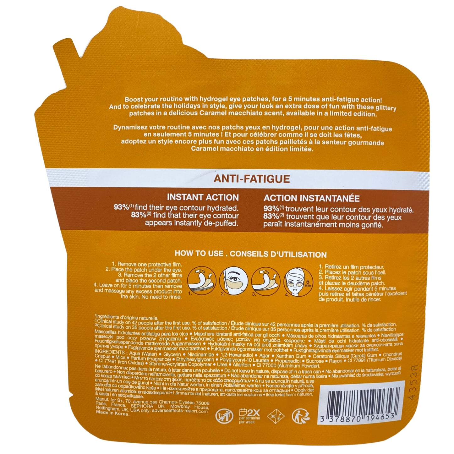SEPHORA COLLECTION Eye Mask - Caramel Macchiato - 1 Pair Limited Edition