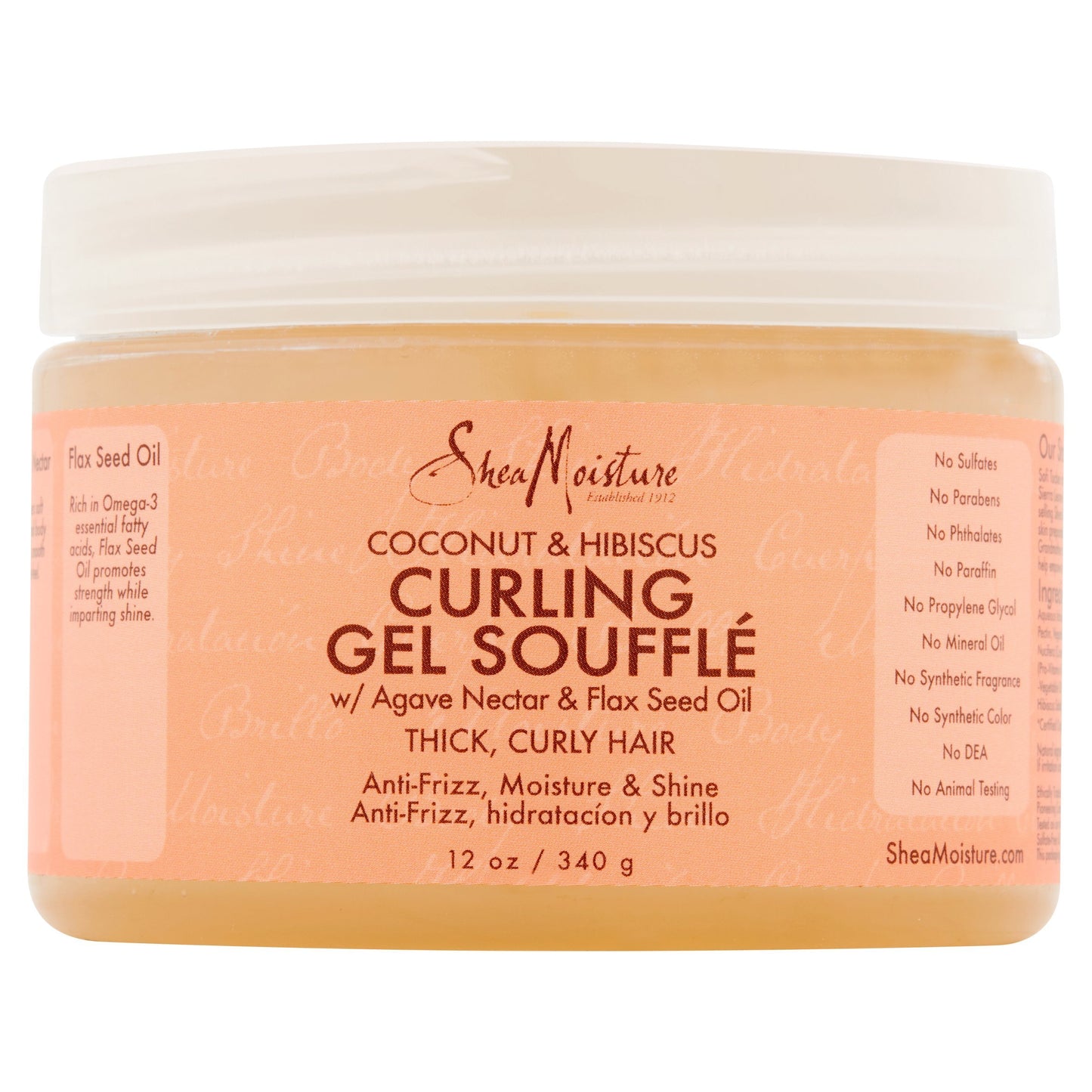 SheaMoisture Curling Gel Souffle for Thick, Curly Hair Coconut & Hibiscus to Moisture and Protect Hair 12 oz