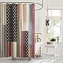 MODERN HEIRLOOM Americana Patchwork Fabric Shower Curtain, Machine Washable, 72" x 72", Red/Blue