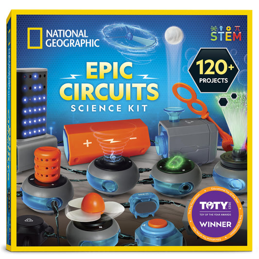 National Geographic Circuit Maker Kit – 120 Electrical Circuit Projects, STEM Electronics Kit for Kids, Fun Electricity Learning & Science Toy