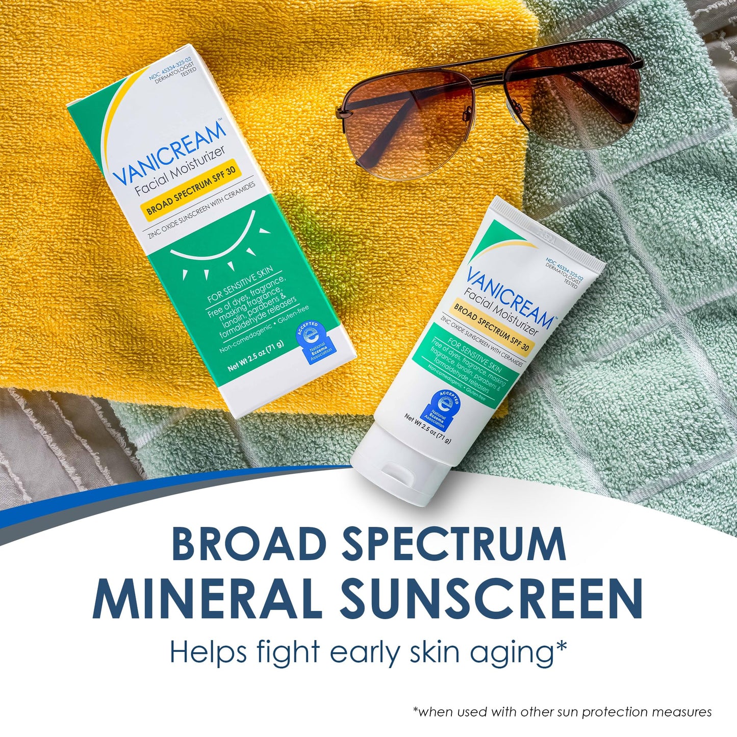 Vanicream Facial Moisturizer SPF 30, 2.5 Fl Oz, Formulated without Common Irritants for Sensitive Skin, Zinc Oxide Mineral Sunscreen, Provides Broad Beauty and Personal Care Vanicream