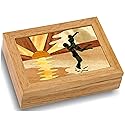 MarqArt Wood Art Sunset Box-Handmade USA -Unmatched Quality -Unique, No Two are the Same -Original Work of Wood Art. A Couples Gift, Ring, Trinket or…