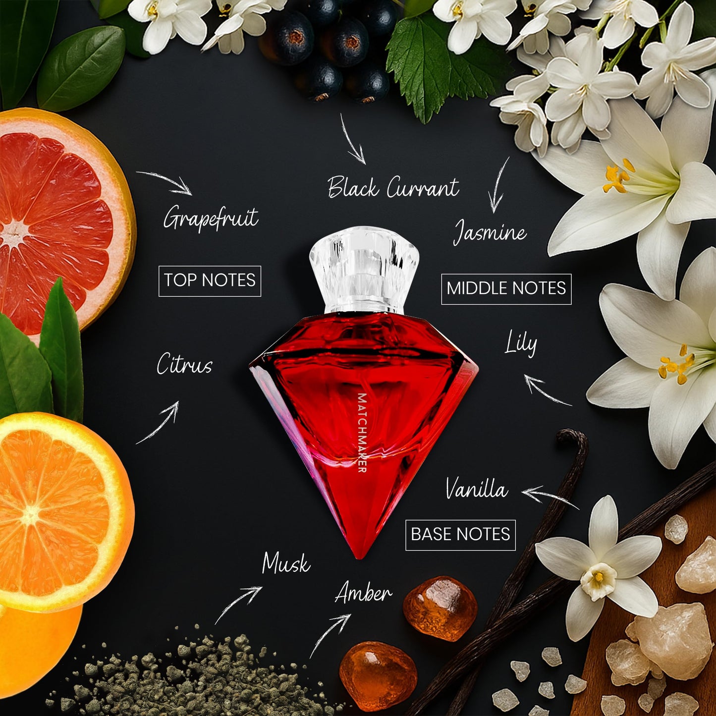 Eye of Love Matchmaker Red Diamond Pheromone Perfume for Women - Long Lasting Fragrances with Floral Citrus Scent - Plant Based Cologne