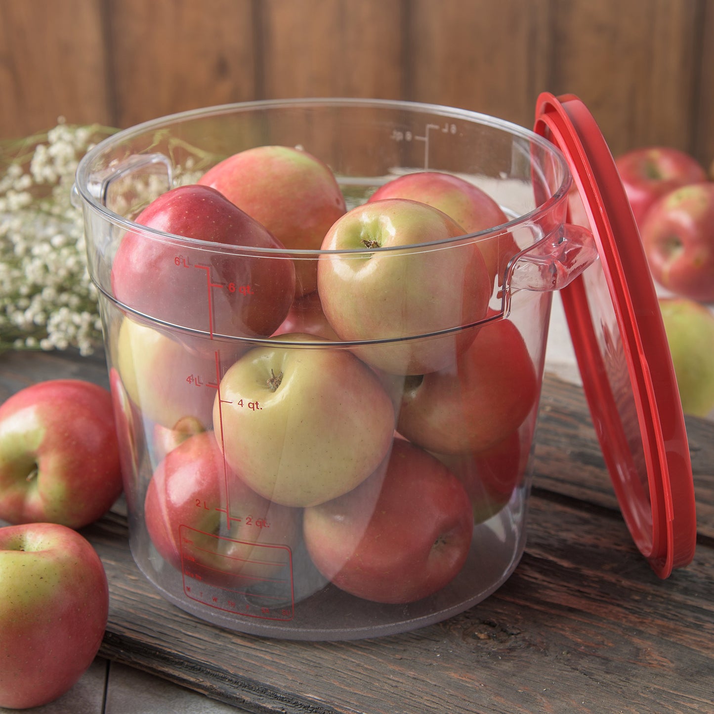 Carlisle FoodService Products Storplus Round Food Storage Container with Stackable Design for Catering, Buffets, Restaurants, Polycarbonate (Pc), 6…