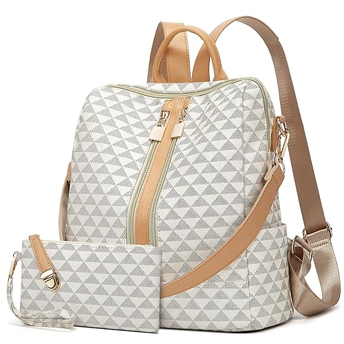 Makes Backpack Purse for Women PU Leather Travel Satchel Handbag Convertible Design Bag with Purse 2 Piece