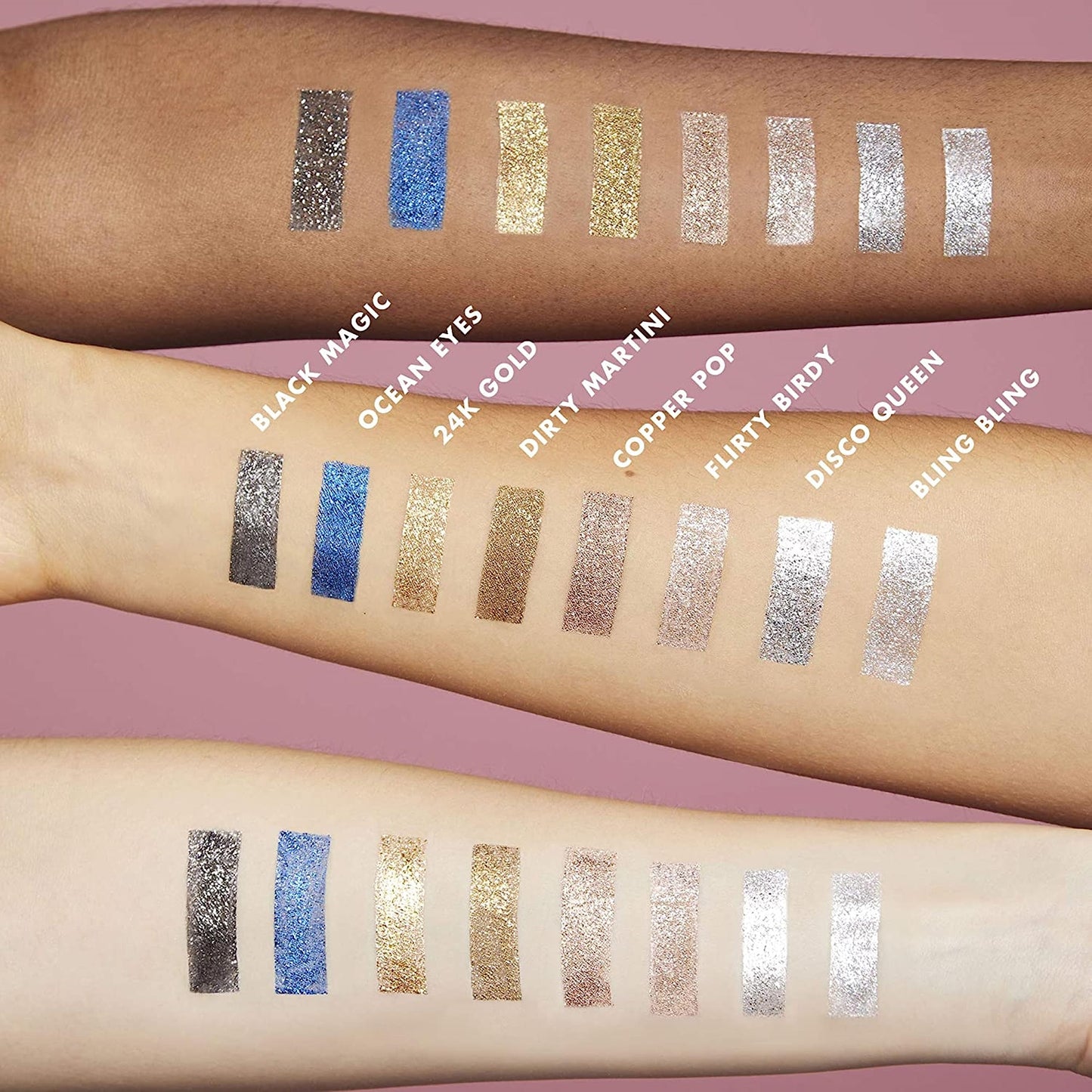 e.l.f. Liquid Glitter Eyeshadow, Long Lasting, Quick-Drying, Opaque, Gel-Based Eyeshadow For Creating High-Impact, Multi-Dimensional Eye Looks, Pinky