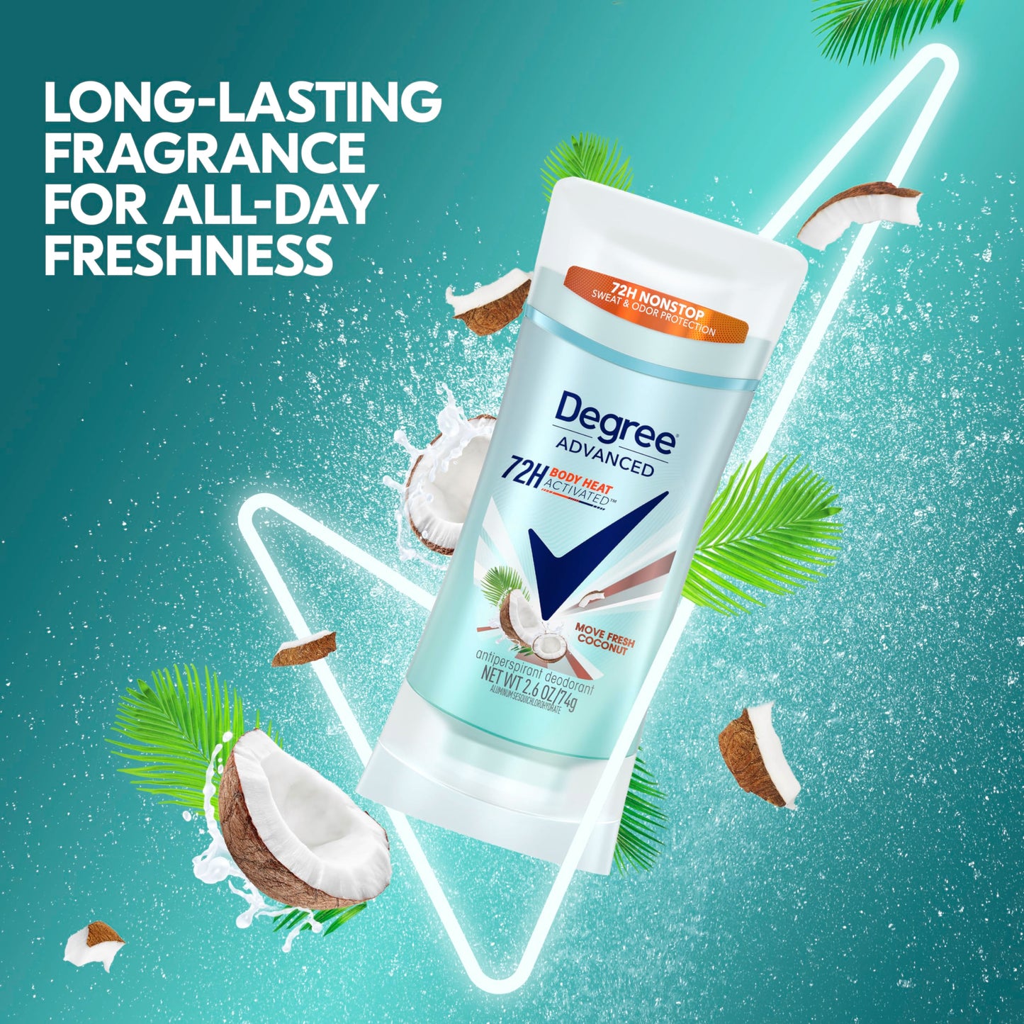 Degree Advanced Antiperspirant Deodorant Move Fresh Coconut 4 Count 72-Hour Sweat & Odor Protection Antiperspirant for Women with MotionSense Beauty and Personal Care Degree