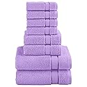 Elegant Comfort Premium Cotton 8-Piece Towel Set, Includes 4 Washcloths, 2 Hand Towels and 2 Bath Towels, 100% Turkish Cotton - Highly Absorbent…