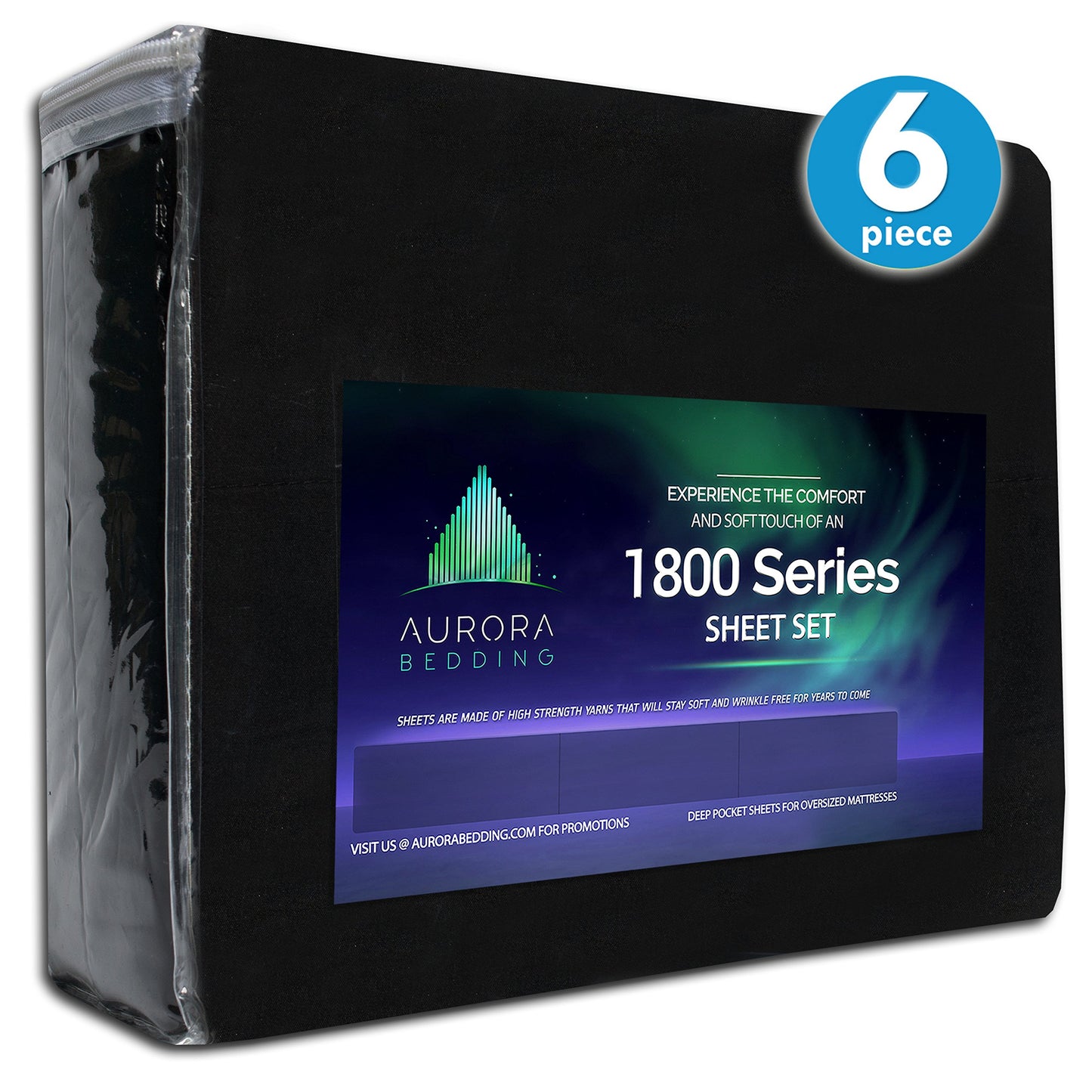 Aurora Bedding # 1 1800 Series 6 Piece Bed Sheet Set with Deep Pocket-Luxury, Soft, Comfort, Hypoallergenic-Same Price with 2 Extra Pillowcases-Full,